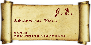 Jakabovics Mózes névjegykártya
