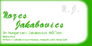 mozes jakabovics business card
